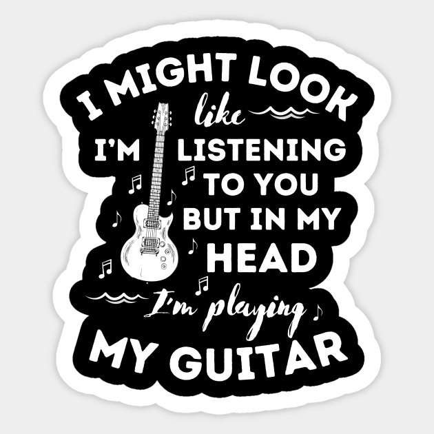Funny Guitar Player Guitarist Sticker by The WYLD Tribe